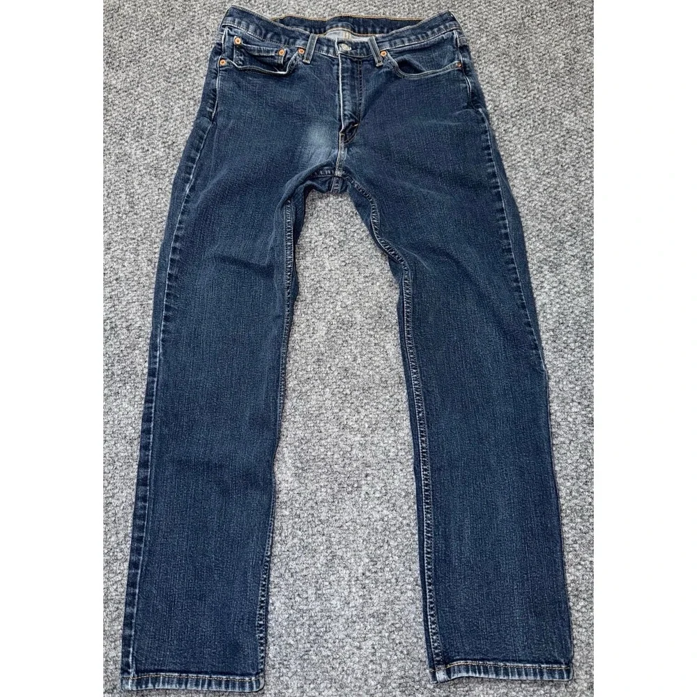 Levi's 514 Straight Fit Dark Blue Wash Jeans preowned W34 L32